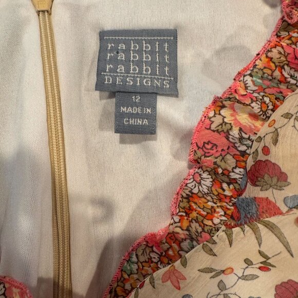 Rabbit, Rabbit, Rabbit Floral Sleeveless Dress Women's size 12 - Picture 9 of 15